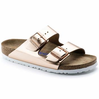 Dámské Arizona Birkenstock Soft Footbed Læder Zlaté | CZ 92NWY